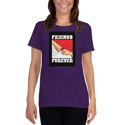 Purple / S Bengali Heavy Cotton Short Sleeve T-Shirt -Friends Forever