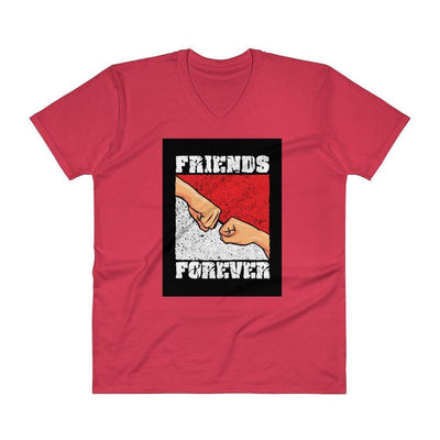 Red / S Bengali Lightweight Fashion V-Neck T-Shirt - Friends Forever