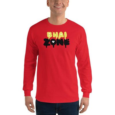 Red / S Bengali Ultra Cotton Long Sleeve T-Shirt - Bhai Zone