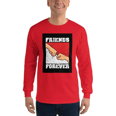 Red / S Bengali Ultra Cotton Long Sleeve T-Shirt -Friends Forever