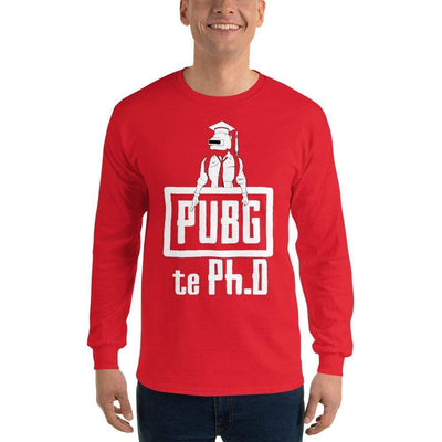 Red / S Bengali Ultra Cotton Long Sleeve T-Shirt - PUBG Te PHD