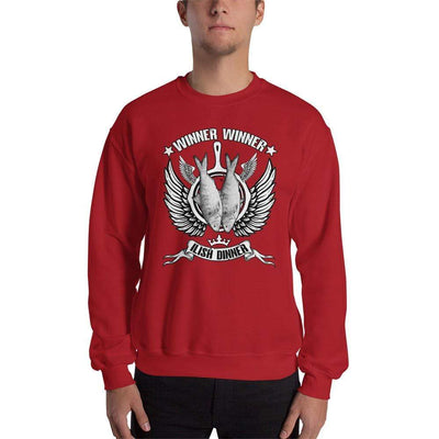 Red / S Bengali Unisex Heavy Blend Crewneck Sweatshirt - Winner Winner Ilish Dinner