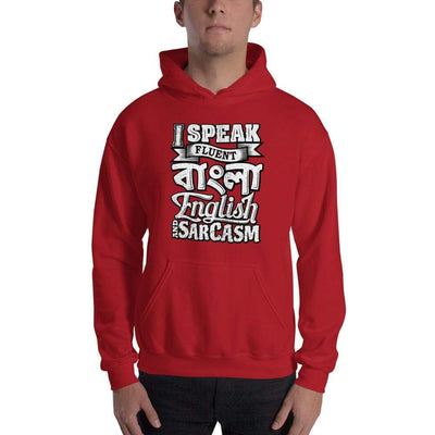 Red / S Bengali Unisex Heavy Blend Hooded Sweatshirt - I speak Sarcasm - Grunge