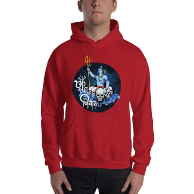 Red / S Bengali Unisex Heavy Blend Hooded Sweatshirt - Om Namah Shivay-01