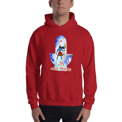 Red / S Bengali Unisex Heavy Blend Hooded Sweatshirt - Om Namah Shivay-02