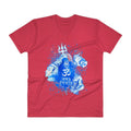 Red / S Bengali Unisex Short Sleeve V-Neck Jersey Tee - Om Namah Shivay-03