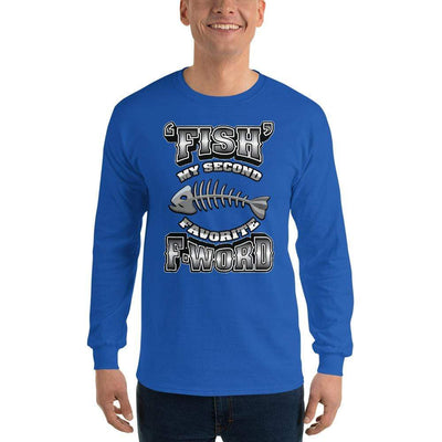 Royal / S Bengali Ultra Cotton Long Sleeve T-Shirt - F for Fish