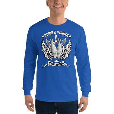 Royal / S Bengali Ultra Cotton Long Sleeve T-Shirt - Winner Winner Ilish Dinner