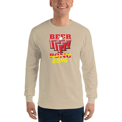 Sand / S Bengali Ultra Cotton Long Sleeve T-Shirt -Beer Bong