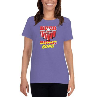 Violet / S Bengali Heavy Cotton Short Sleeve T-Shirt -Beer Bong