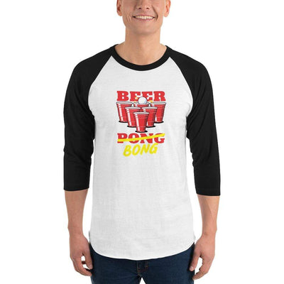 White/Black / XS Bengali Unisex Fine Jersey Raglan Tee -Beer Bong