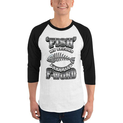 White/Black / XS Bengali Unisex Fine Jersey Raglan Tee - F for Fish