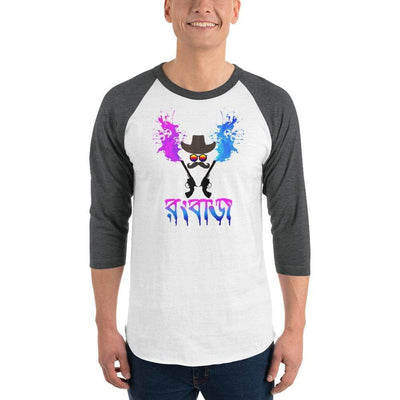 White/Heather Charcoal / XS Bengali Unisex Fine Jersey Raglan Tee - Rongbaj