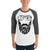 White/Heather Charcoal / XS Bengali Unisex Fine Jersey Raglan Tee - Royal Bengal Tiger