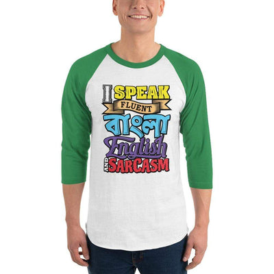 White/Kelly / XS Bengali Unisex Fine Jersey Raglan Tee - Funky Sarcasm