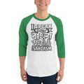 White/Kelly / XS Bengali Unisex Fine Jersey Raglan Tee - I speak Sarcasm - Grunge