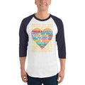 White/Navy / XS Bengali Unisex Fine Jersey Raglan Tee - Bangla Love