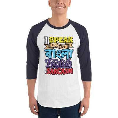 White/Navy / XS Bengali Unisex Fine Jersey Raglan Tee - Funky Sarcasm