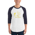 White/Navy / XS Bengali Unisex Fine Jersey Raglan Tee - Naru Gopal