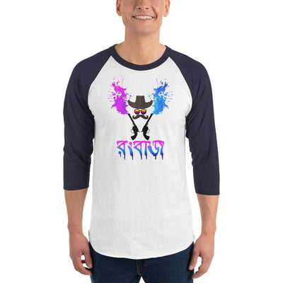 White/Navy / XS Bengali Unisex Fine Jersey Raglan Tee - Rongbaj