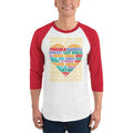 White/Red / XS Bengali Unisex Fine Jersey Raglan Tee - Bangla Love