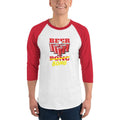 White/Red / XS Bengali Unisex Fine Jersey Raglan Tee -Beer Bong