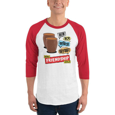 White/Red / XS Bengali Unisex Fine Jersey Raglan Tee -Bong Friendship Goals