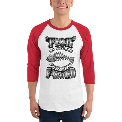 White/Red / XS Bengali Unisex Fine Jersey Raglan Tee - F for Fish