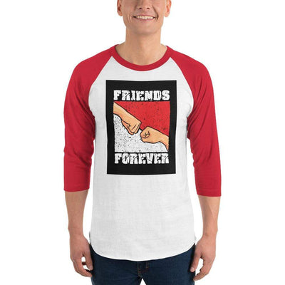 White/Red / XS Bengali Unisex Fine Jersey Raglan Tee -Friends Forever