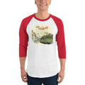 White/Red / XS Bengali Unisex Fine Jersey Raglan Tee - My Kolkata Tram