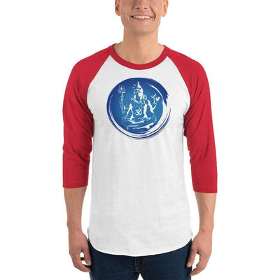 White/Red / XS Bengali Unisex Fine Jersey Raglan Tee - Om