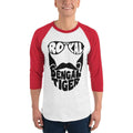 White/Red / XS Bengali Unisex Fine Jersey Raglan Tee - Royal Bengal Tiger