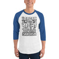 White/Royal / XS Bengali Unisex Fine Jersey Raglan Tee - I speak Sarcasm - Grunge