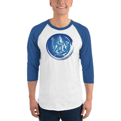 White/Royal / XS Bengali Unisex Fine Jersey Raglan Tee - Om