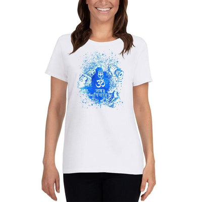 White / S Bengali Heavy Cotton Short Sleeve T-Shirt -Om Namah Shivay-03