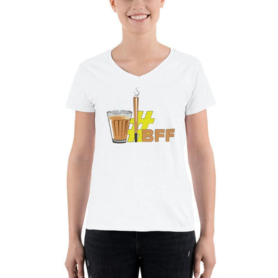 White / S Bengali Lightweight V-Neck T-Shirt - BFF