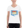 White / S Bengali Lightweight V-Neck T-Shirt - Jhinku Baudi