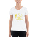 White / S Bengali Lightweight V-Neck T-Shirt - Naru Gopal