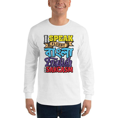 White / S Bengali Ultra Cotton Long Sleeve T-Shirt - Funky Sarcasm