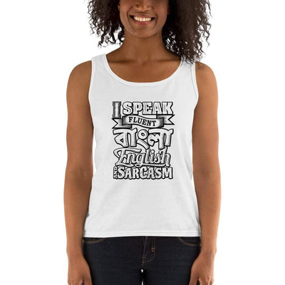 White / S Bengali Ultra Cotton Tank Top - I speak Sarcasm - Grunge