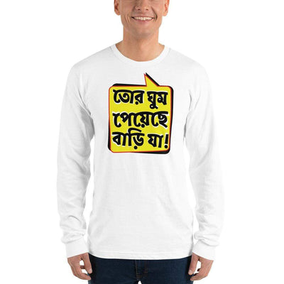 White / S Bengali Unisex Fine Jersey Long Sleeve T-Shirt - Bari Ja