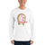 White / S Bengali Unisex Fine Jersey Long Sleeve T-Shirt -" Eso He Baishakh"