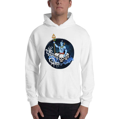 White / S Bengali Unisex Heavy Blend Hooded Sweatshirt - Om Namah Shivay-01