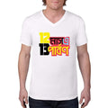 White / S Bengali Unisex Short Sleeve V-Neck Jersey Tee - 12 Mase Tero Parbon