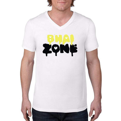 White / S Bengali Unisex Short Sleeve V-Neck Jersey Tee - Bhai Zone