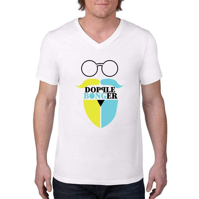 White / S Bengali Unisex Short Sleeve V-Neck Jersey Tee - Dopple Bonger