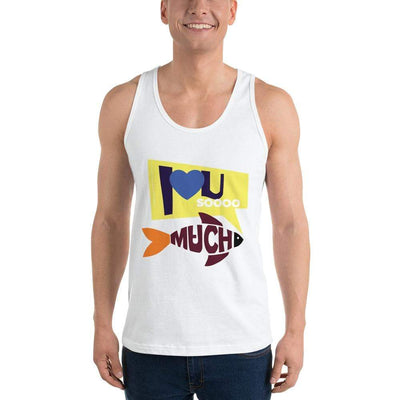 White / XS Bengali Fine Jersey Tank Top Unisex - I love you so much